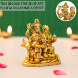 Brass shiv parivar idol statue hindu god shiva parvati