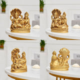 Lord vishnu and lakshmi ji brass statue rest upon shesha