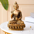 Buddha statue 8 inch brass idol sculpture for home living