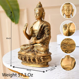 Buddha statue 8 inch brass idol sculpture for home living