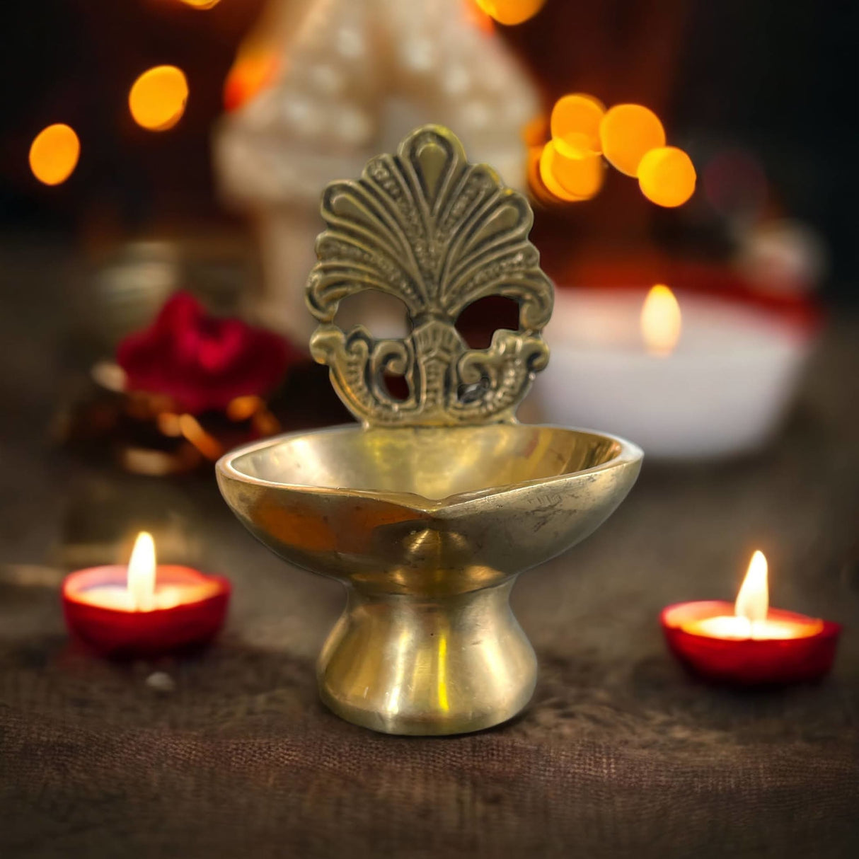 Brass diya indian deepam vilakku samai oil lamps for home