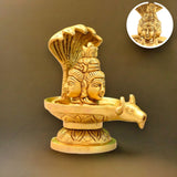 Brass shiva lingam tripindi shivling with sheshnag