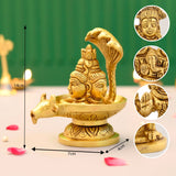 Brass shiva lingam tripindi shivling with sheshnag