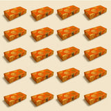 Orange brocade gift boxes with gold floral patterns and metal clasps for indian muslim pakistani wedding favors