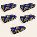 Blue and gold brocade fabric rectangular gift boxes with metallic clasps for indian muslim pakistani wedding favors