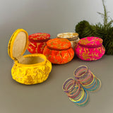 Embroidery matki shape bangle box organizer bulk assorted