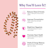 Certified 5 face rudraksha mala necklace with silver plated beads