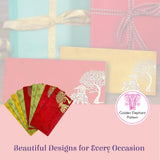 Colorful shagun envelopes with golden elephant tree doli design