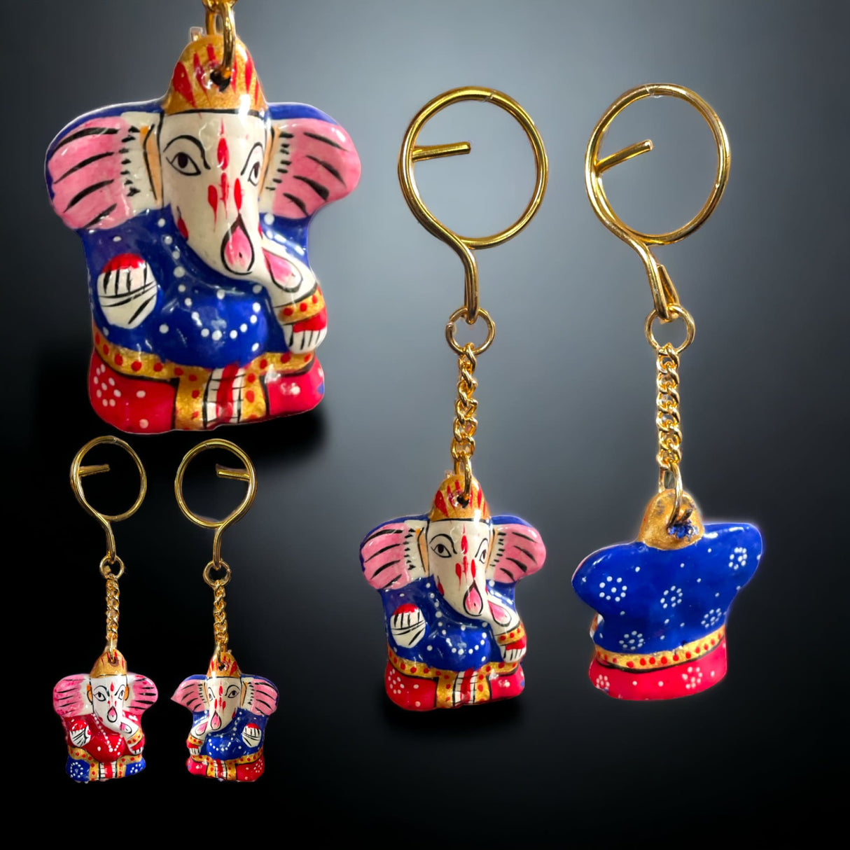 Ceramic ganesh keychain traditional lord ganesha pendant