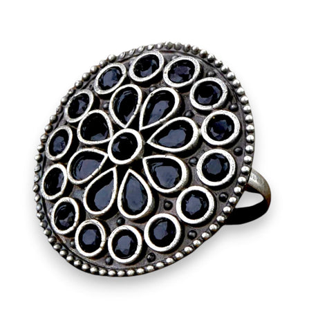 Classic Zodiac Ring Oxidised Plating Women Rings Open Wrap Finger Rings Adjustable Indian Bollywood Jewelry Antique Vintage Knuckle Boho Jewelry for Women - Gift for Her - LoveNspire