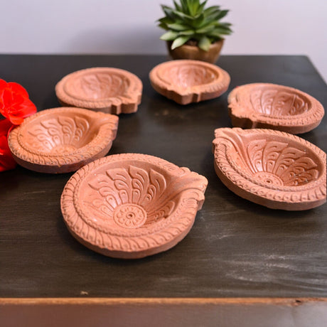 Clay diya for pooja traditional handmade terracotta diyas