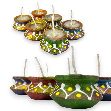 Matki clay diya wax filled handmade traditional diyas