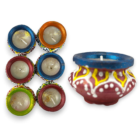 Matki clay diya wax filled handmade traditional diyas