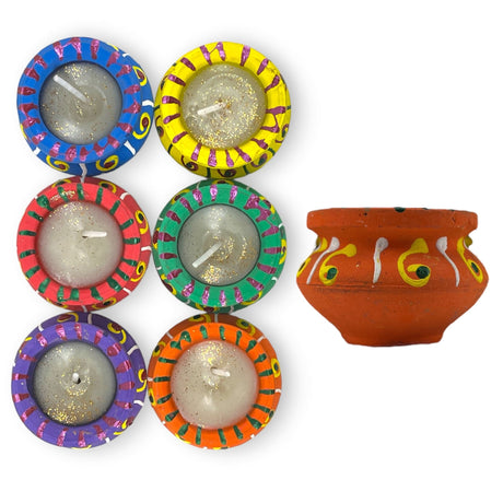 Matki clay diya wax filled handmade traditional diyas