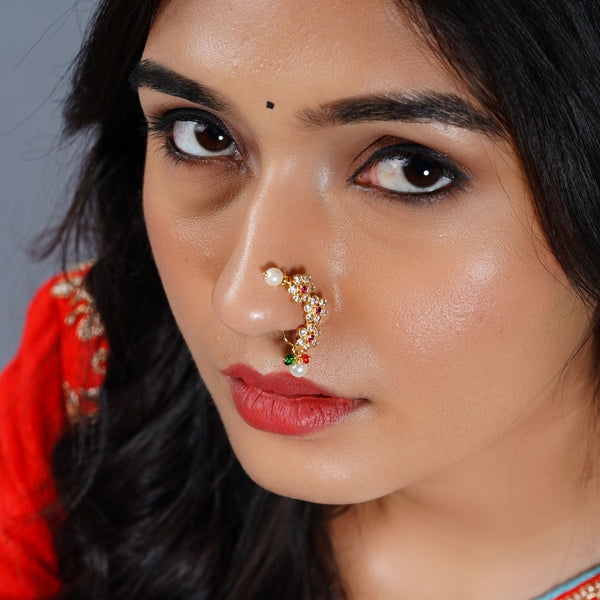 fcity.in - Beautiful Press Nose Ring Nath Combo / Shimmering Fancy Nosepins