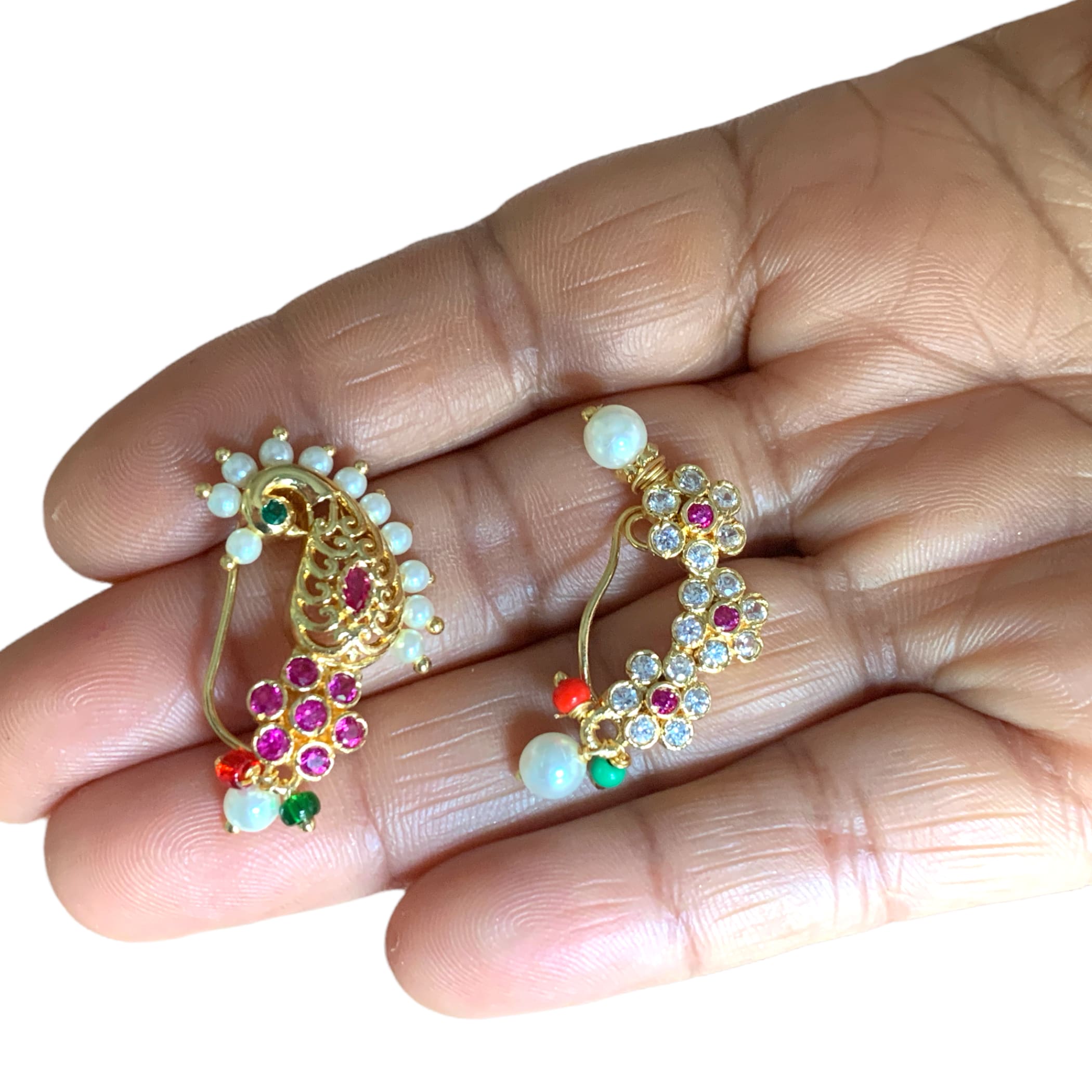 Nose Ring-Nath Gold Pierce,Nath Maharashtrian Nose Ring – Hayagi