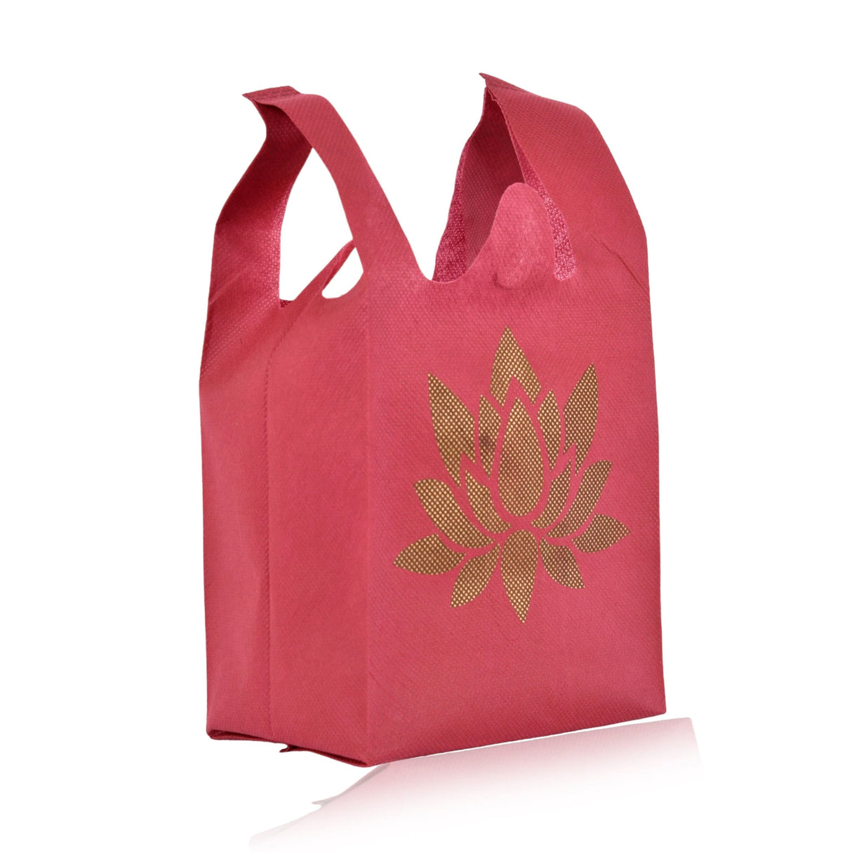 Cloth carry bags with lotus print eco-friendly reusable bag