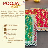 Cloth pooja mat aasan decorative silk mix fabric for god