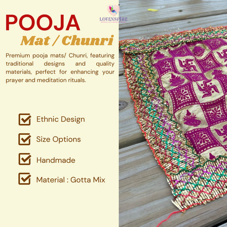 Cloth pooja mat aasan swastik kalash print for god goddess