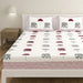 100% cotton sheet with embroidered red gray black elephant umbrella pattern