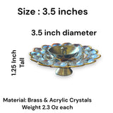 Brass crystal diya decorative acrylic floral shape diwali