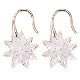 Dangle earrings for women featuring clear crystal star-shaped design with silver-toned hook backing, trendy and elegant gift