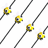 Cartoon animal rakhi for kids featuring yellow and black plastic honeybee charms with white wings and black cords