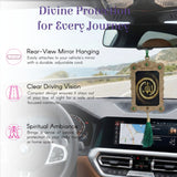 Islamic Allah car rear mirror hanging ornament with gold script and gems