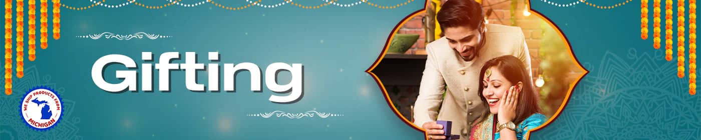 A decorative banner or header with the text ’Gifting’ and a circular photo showing people looking at something together.