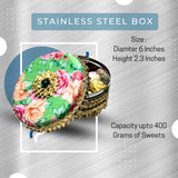 Decorative gotta steel ladoo box designer sweet indian