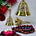 Decorative peacock temple bells brass puja ghanti hindu