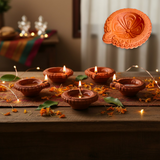 Traditional Handmade Terracotta Clay Diya Set - Mitti Ka Deepak for Pooja, Diwali Decoration, Temple Puja, Home & Office Decor Oil Lamps -Vilakku Deepawali Gift Items