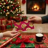 Pack of 5 Brocade Fabric Money Envelopes for Cash Decorative Shagun Lifafa Gift Card Holder Lucky Cash Currency Holder Magnetic Tip Envelopes Wedding Diwali Gift