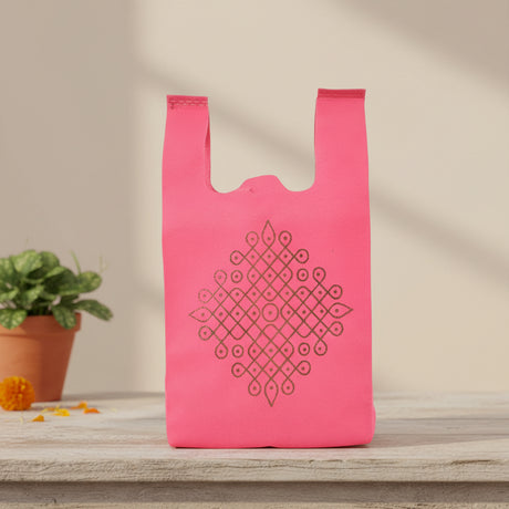 Kolam Print Return Non Woven Gifts Party Favor Bags Ecofriendly Reusable for Indian Wedding Housewarming Puja