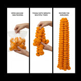 5 Strings Artificial Marigold Flowers Garland for Home Party Door Hanging Diwali Navratri Decorations Day of the Dead Dia De Los Muertos Ofrenda Halloween Mexican Fiesta Party Decor