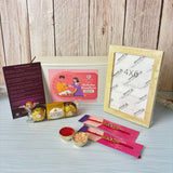 Designer Rakhi Gift Hamper for Brother & Bhabhi – Adjustable Rakhi Bracelet with Photo Frame, Chocolates, Roli Chawal & Card for Raksha Bandhan