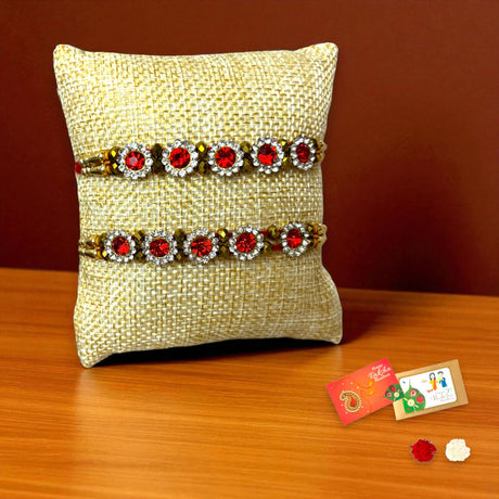 2CT Rakhi For Brother Rakhi Bhaiya Bhabhi Rakhi Thread Bracelet Rakshabandhan Bhai Dooj Gifts Roli Chawal Raksha Bandhan Card - LoveNspire