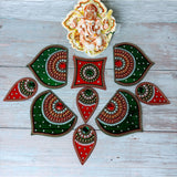 Diwali acrylic rangoli set decorative pooja floor