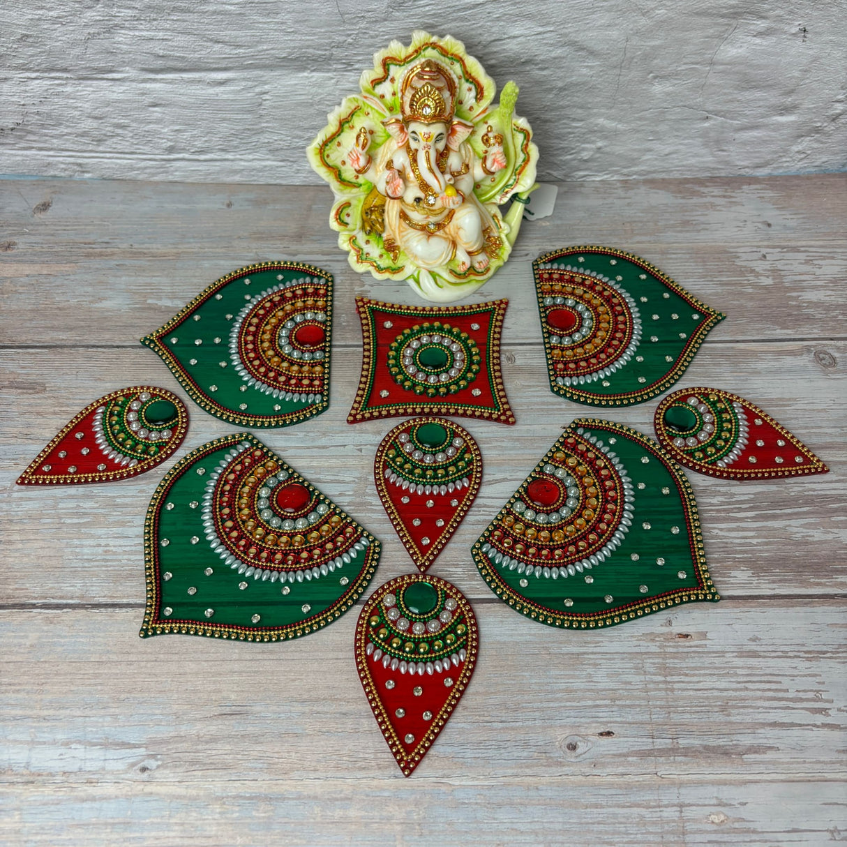 Diwali acrylic rangoli set decorative pooja floor