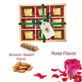 Diwali gift box hamper basket indian sweets mewa bites rose