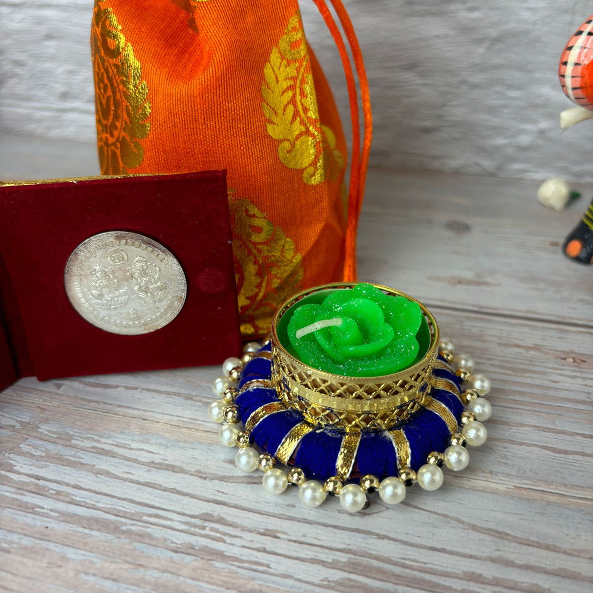 Diwali gift hamper indian festival brocade potli bag