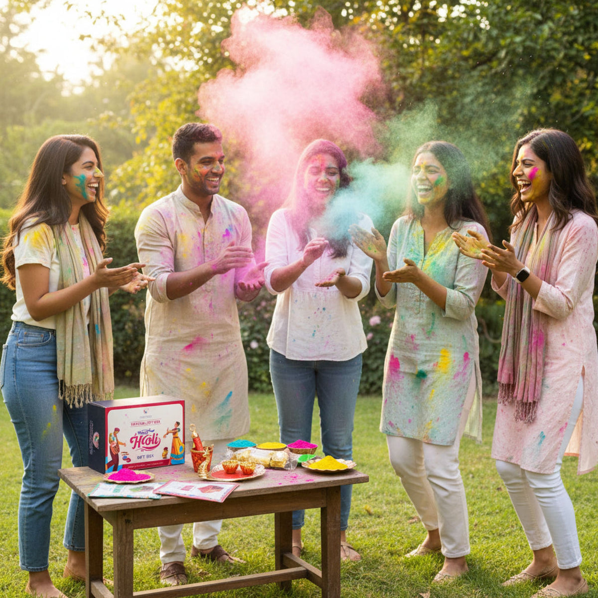 Holi Gift Box Assorted Colors - Perfect Gift - LoveNspire