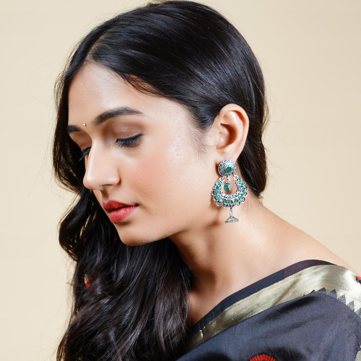 Earrings oxidised aesthetic stylish indian ethnic