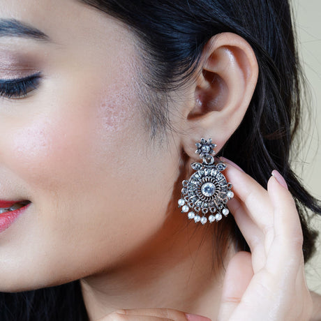 Earrings oxidised aesthetic stylish indian ethnic