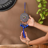 Blue silver dreamcatcher evil eye OM hand Turkish Nazar amulet hanging