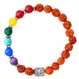 LOVENSPIRE 7 chakra Rudraksha bracelet with Buddha head charm