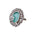 Fake american diamond cz stone ring for women - rhodium