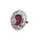 Fake american diamond cz stone ring for women - rhodium