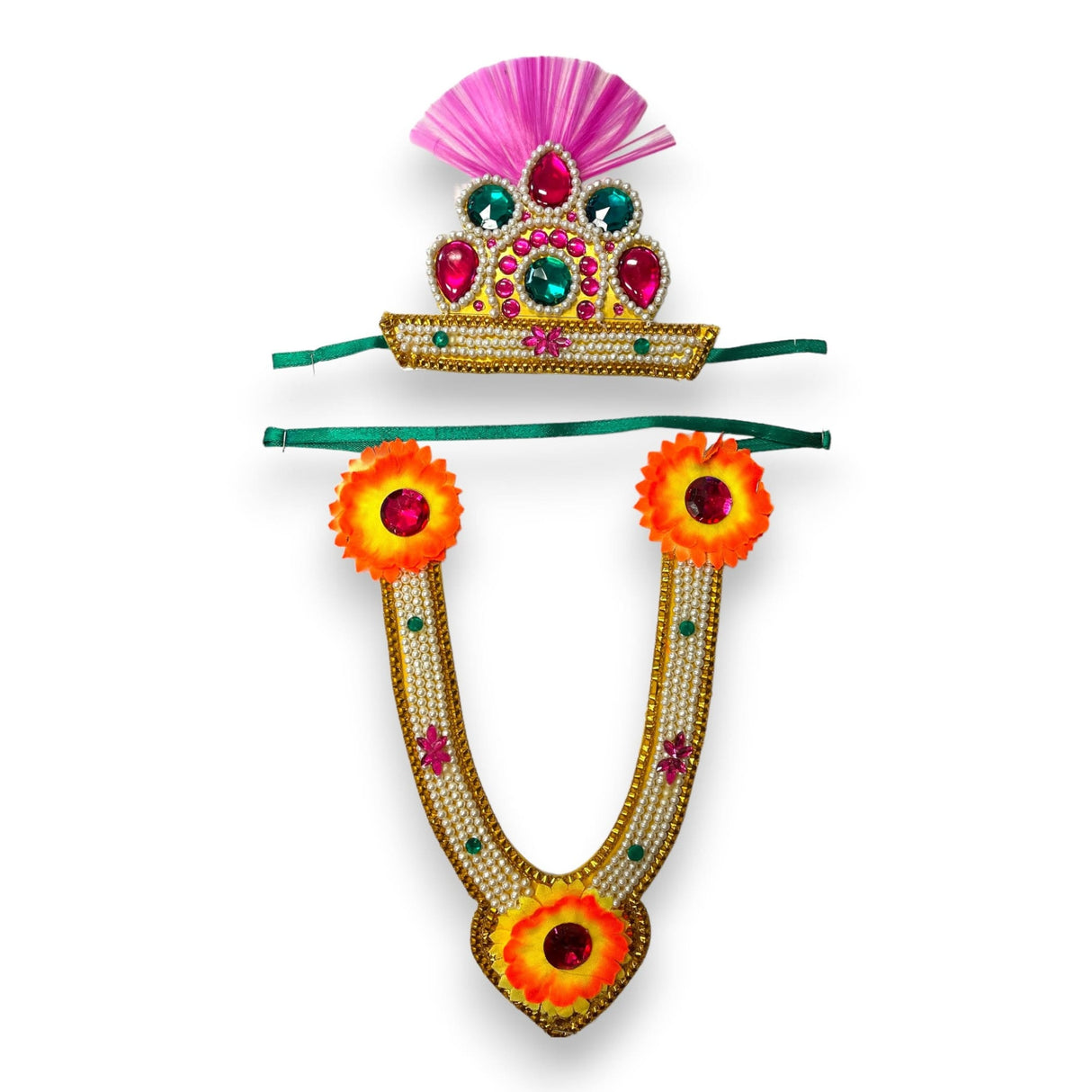 Jewelry set for janmashtami ganesh chaturthi celebration