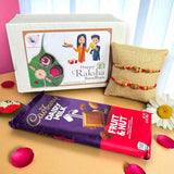 Rakhi Gift Hamper for Brother Bhabhi Raksha Bandhan Set of 2 Ganesha Bracelet Rakhis with Roli Chawal Rakhi Stickers Gift Box Bhaiya Sister In Law Traditional Rakhi Combo - LoveNspire